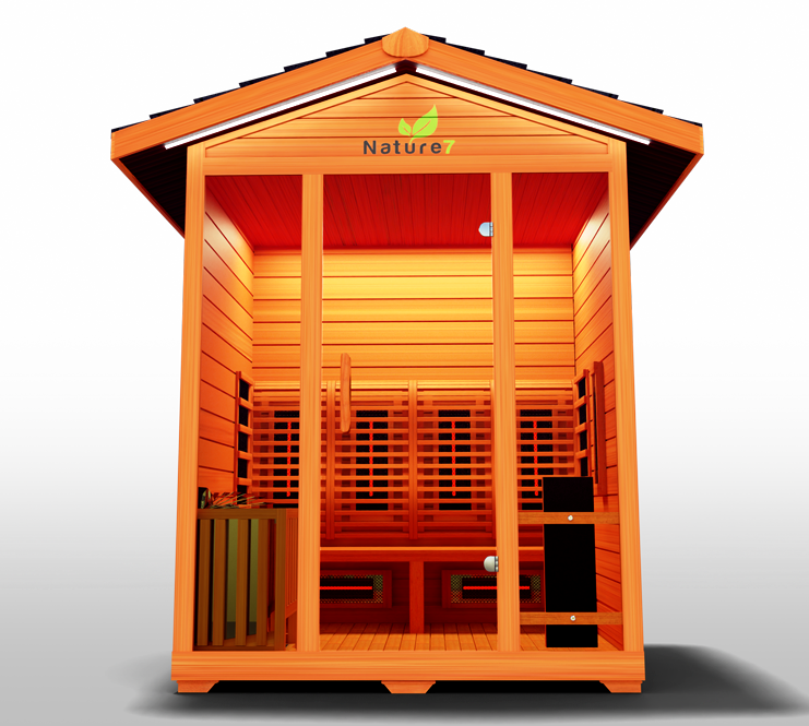  Advanced sauna featuring full-spectrum infrared heating, designed for optimal detoxification, relaxation, and enhanced wellness in your home.
