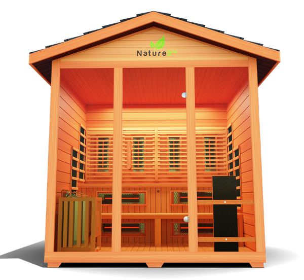 Versatile sauna combining traditional and infrared heating technologies, designed for optimal relaxation, detoxification, and wellness in a stylish, compact design.

