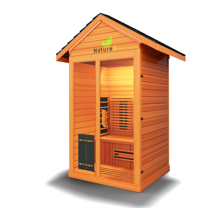  Premium sauna designed with full-spectrum infrared technology, promoting relaxation, detoxification, and overall wellness in a tranquil setting.
