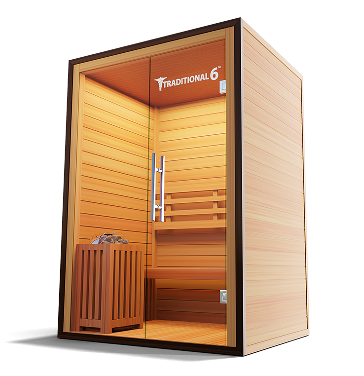 Classic Finnish sauna crafted from premium wood, offering a spacious design and authentic steam experience for ultimate relaxation and health benefits
