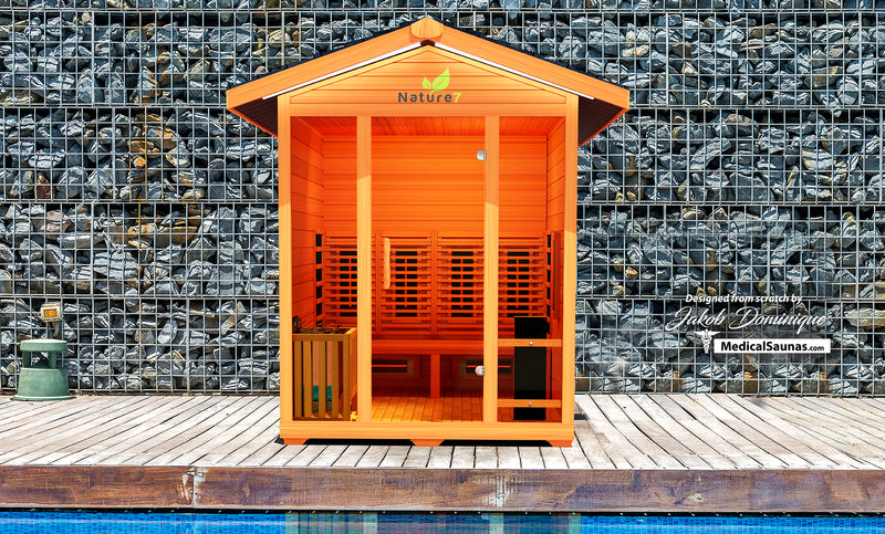  Advanced sauna featuring full-spectrum infrared heating, designed for optimal detoxification, relaxation, and enhanced wellness in your home.

