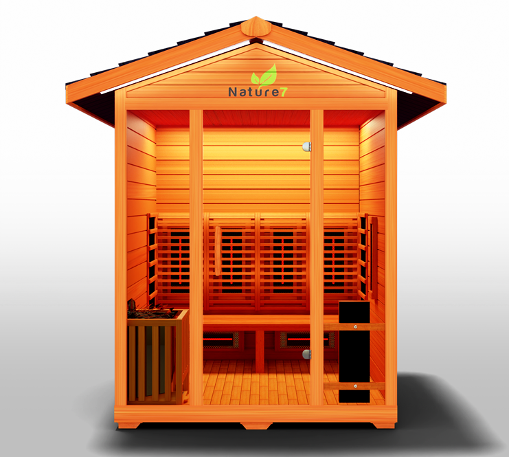  Advanced sauna featuring full-spectrum infrared heating, designed for optimal detoxification, relaxation, and enhanced wellness in your home.

