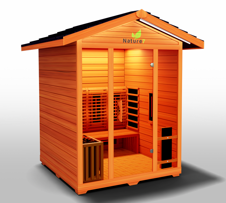  Advanced sauna featuring full-spectrum infrared heating, designed for optimal detoxification, relaxation, and enhanced wellness in your home.

