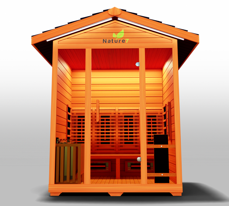  Advanced sauna featuring full-spectrum infrared heating, designed for optimal detoxification, relaxation, and enhanced wellness in your home.

