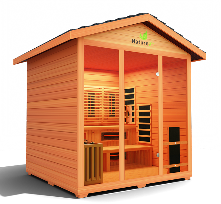 Versatile sauna combining traditional and infrared heating technologies, designed for optimal relaxation, detoxification, and wellness in a stylish, compact design.

