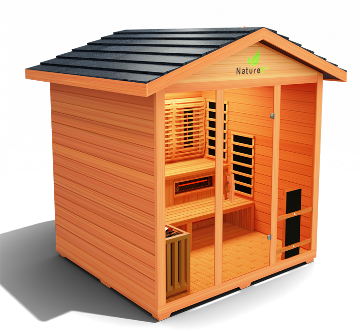 Versatile sauna combining traditional and infrared heating technologies, designed for optimal relaxation, detoxification, and wellness in a stylish, compact design.

